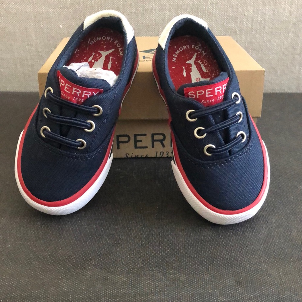 Toddler Navy Sperry shoes